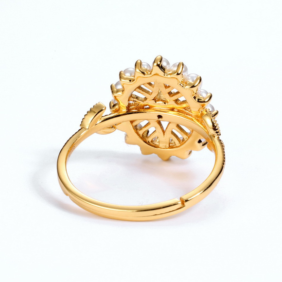 Penfine Jewelry Art Deco Vintage Pearl Engagement Ring Antique